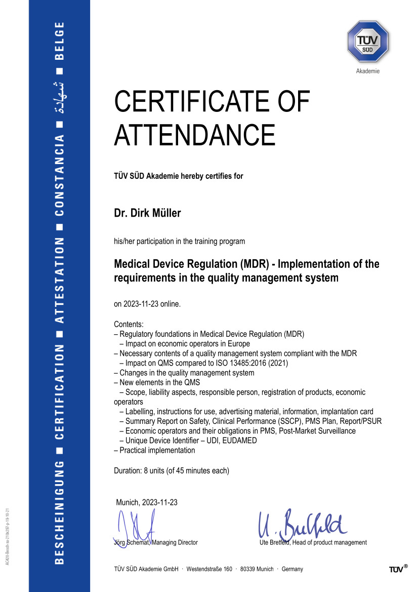 ISO13485 and MDR Seminar Nov-2023