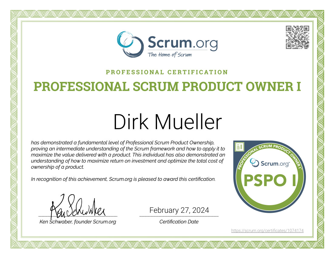 Professional Scrum Product Owner I